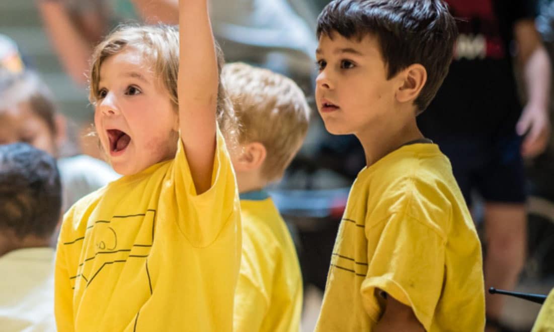 Inquisitive children in a day camp setting